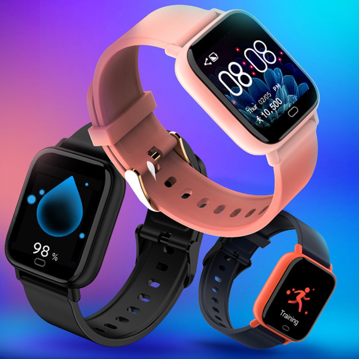 Montre connectée multifonction Smart Fit, moniteur et tracker