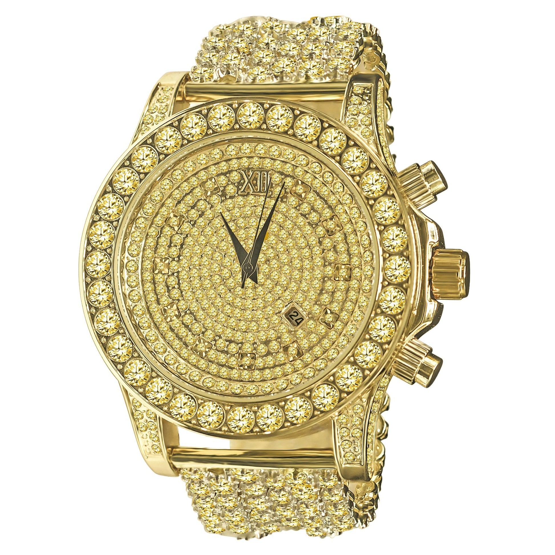 MONTRE GLACÉE EN CZ BRUNE