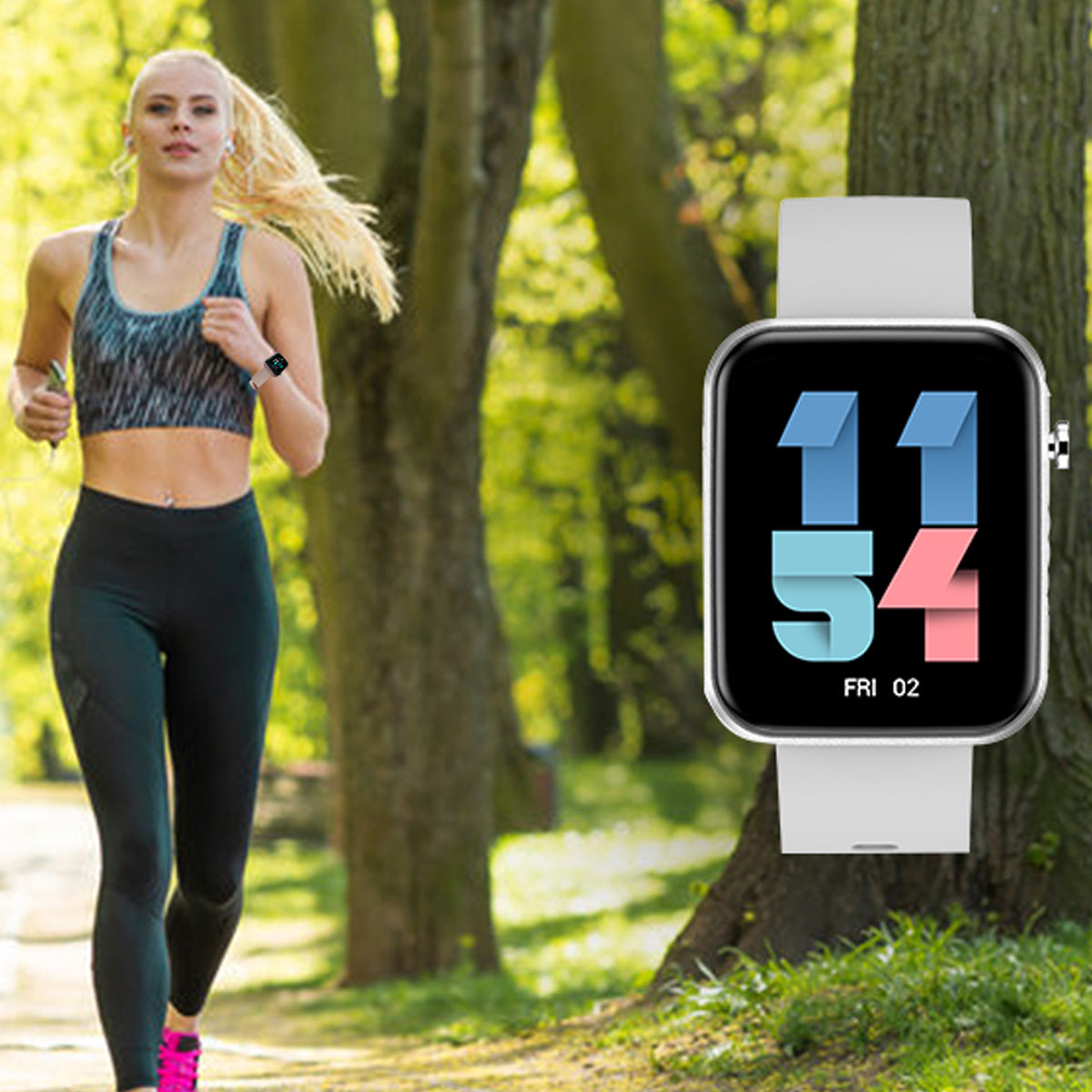 Montre connectée avancée avec trois bracelets et suivi d'activité et de bien-être