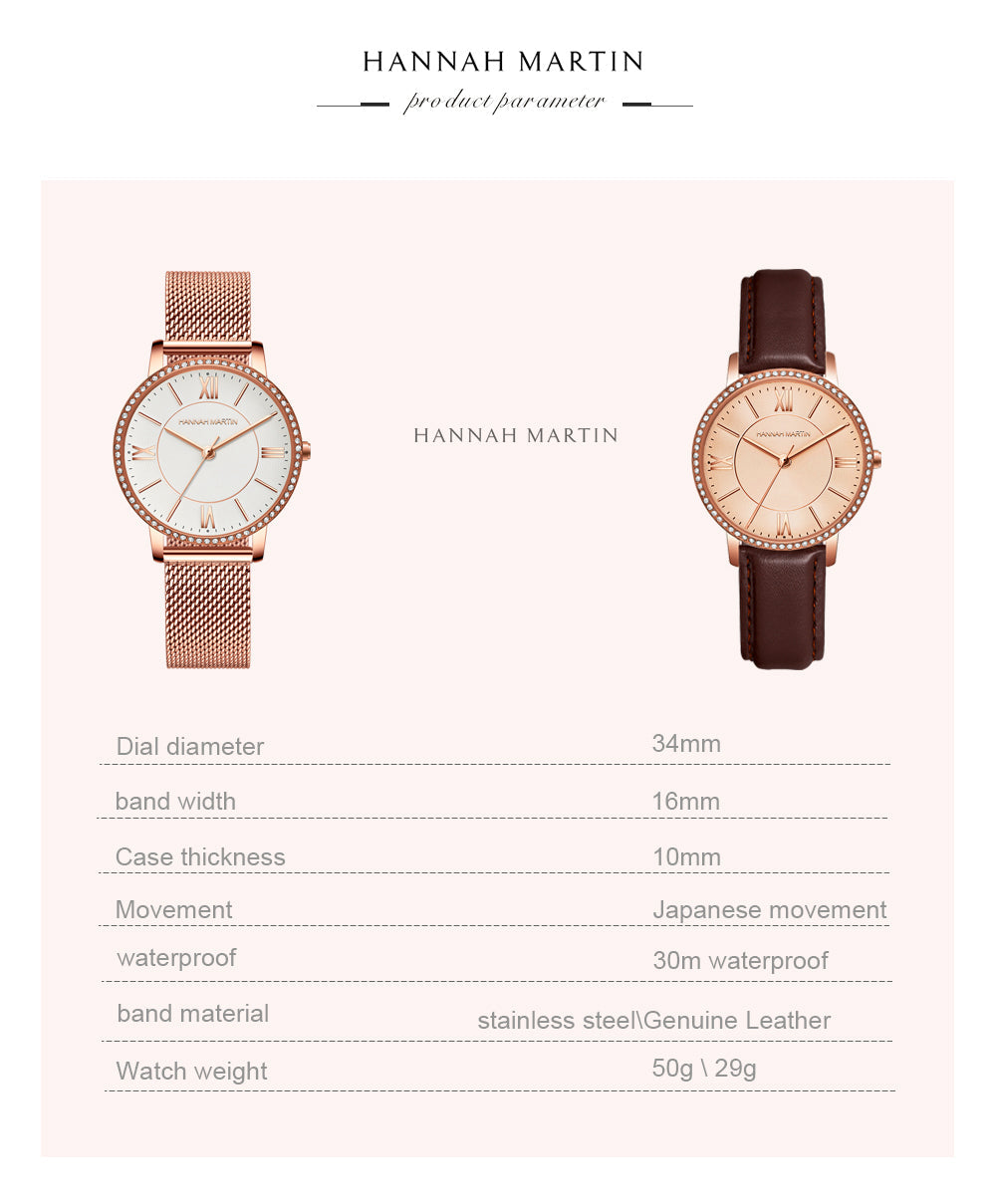 Montres pour femmes en diamant, quartz japonais